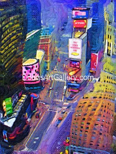 times square map of attractions. artwork Times Square New York