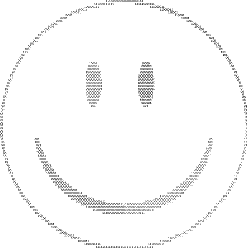 ASCII Art Happy Face Smiley. 