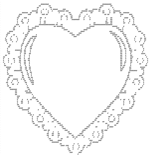 Love heart ascii Love text