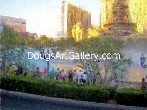 View of Bellagio Hotel Fountains Las Vegas