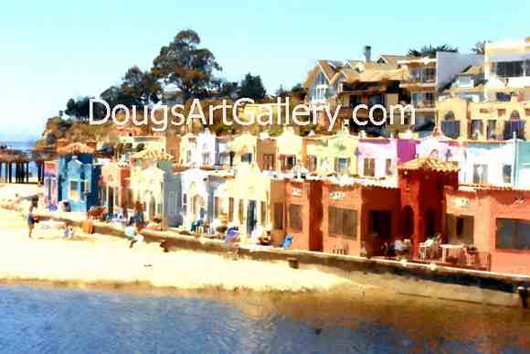 Capitola California Beach Houses art by Doug Dourgarian Capitola California Beach Houses art by Doug Dourgarian