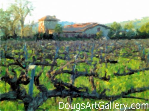 Napa Valley in Winter Winery Art Print