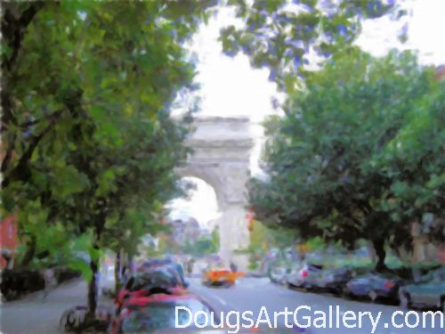 Art print of Washington Square Arch in Greenwich Village