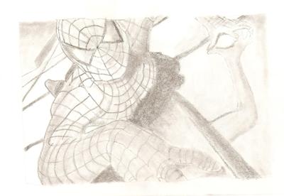 how to draw spiderman in pencil