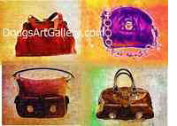 four purses andy warhol style in one print